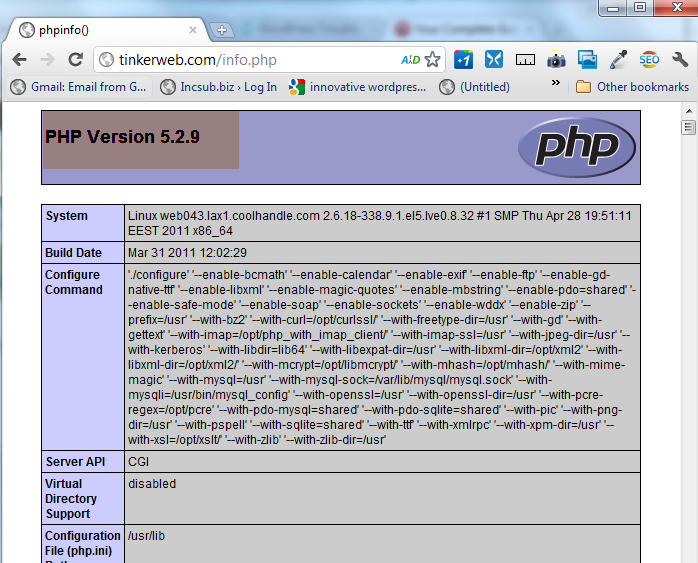 phpinfopage PHP info