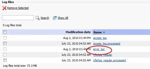 pleskerrorlog Plesk error log