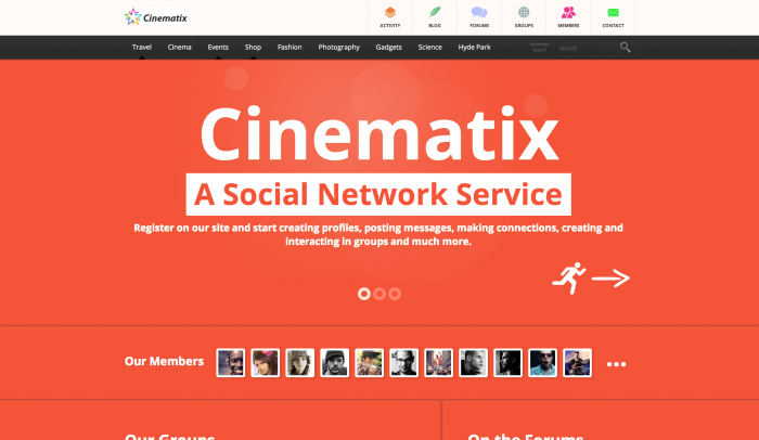 Cinematix colorful WordPress theme