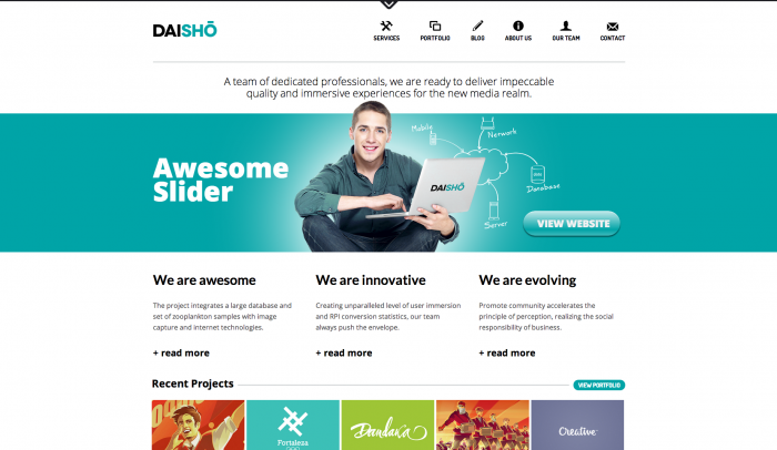 Daisho colorful WordPress theme