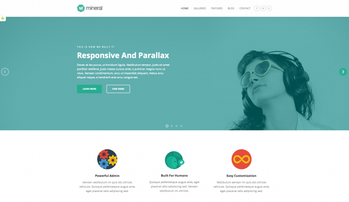 Mineral colorful WordPress theme