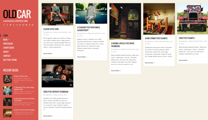OldCar colorful WordPress theme