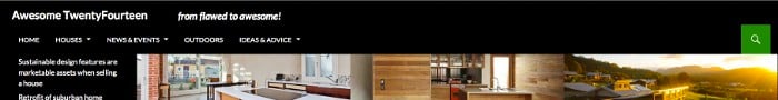 Screenshot of the expanded Twenty Fourteen header