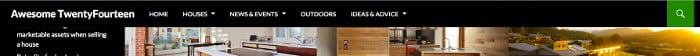 Screenshot of the header at normal size after a page scroll