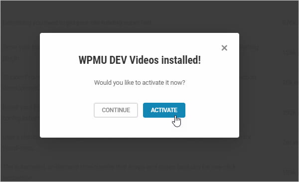 Activate videos plugin.