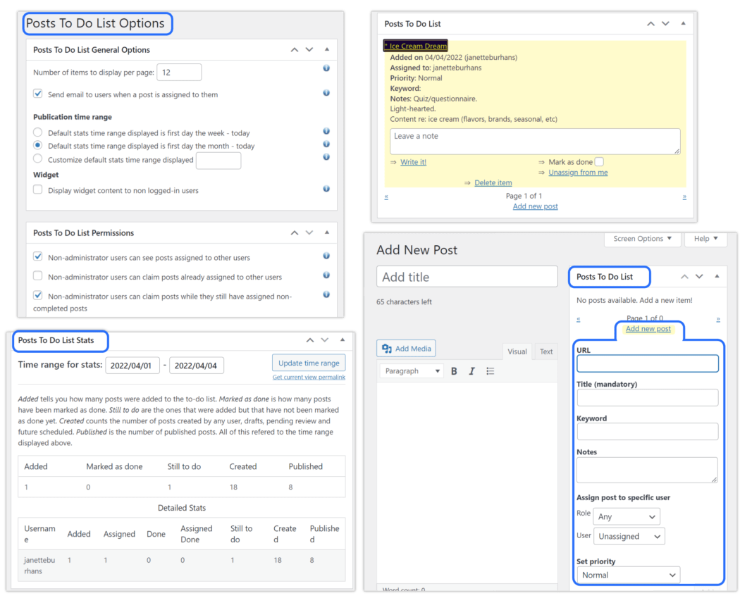 Posts to Do List screenshots.