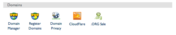 screengrab of a CPanel screen showing a link to CloudFlare