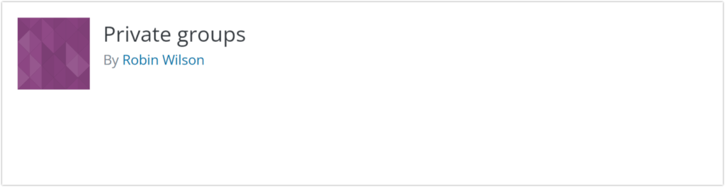 Private Groups plugin banner