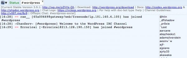 WordPress IRC Chat image