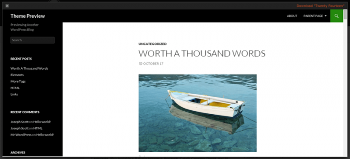 Twenty Fourteen theme