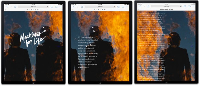 3 screenshots of scenes from an iPad with the same background moved for a different view