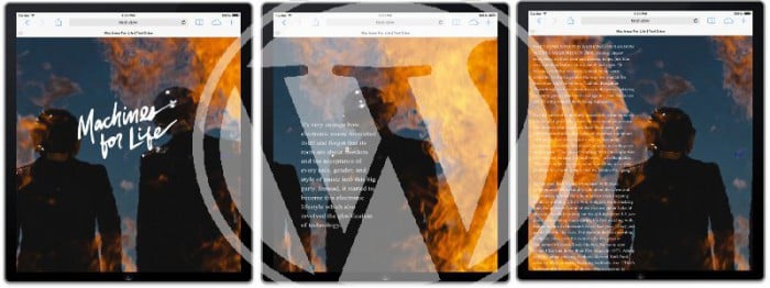 Post feature image showing 3 iPad screens overlayed with a WordPress logo