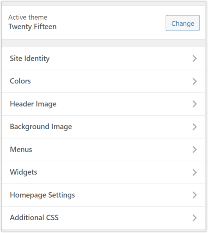 Twenty Fifteen theme options