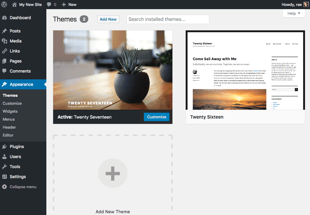 Activating themes on a sub-site.