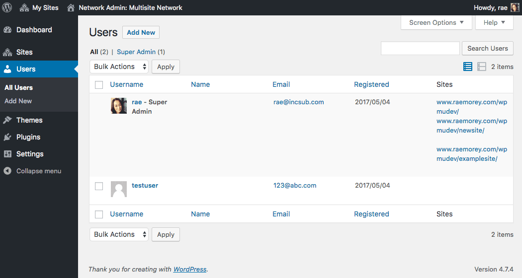 Adding users to your network.