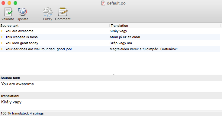 Translated strings in Poedit