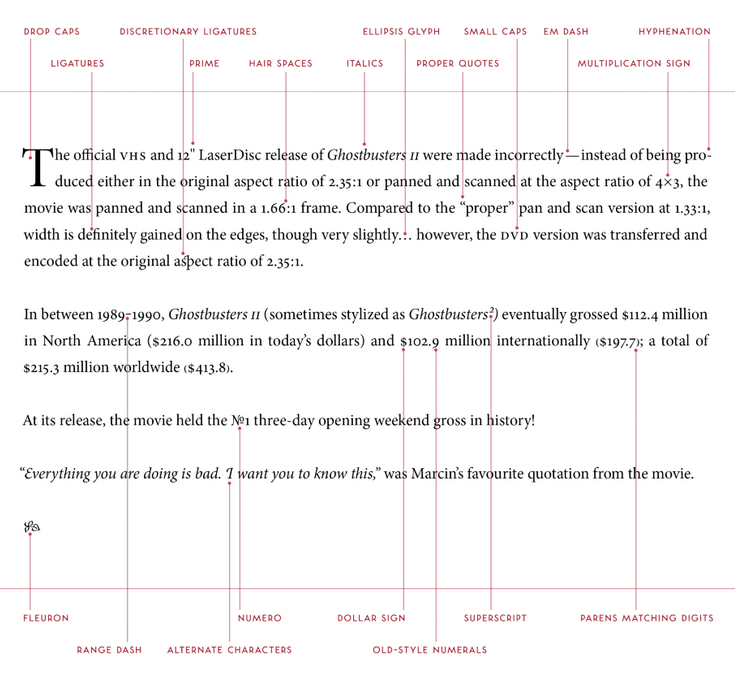 Typographic detail
