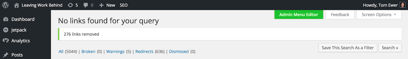 Broken links removed confirmation
