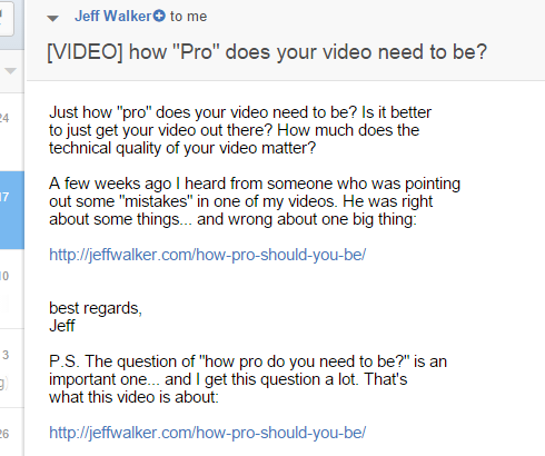 Short email example