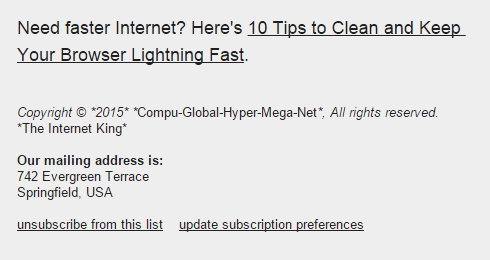 Email footer example