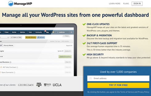 ManageWP lets you manage multiple WordPress sites.