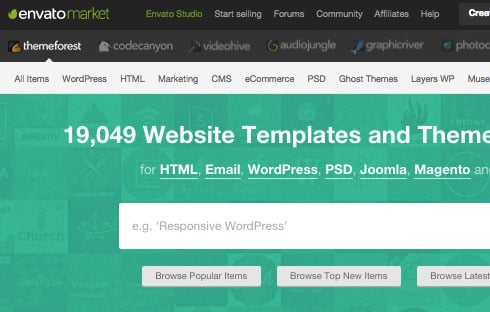 ThemeForest – the largest online WordPress theme marketplace.