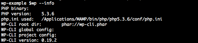 WP-CLI info
