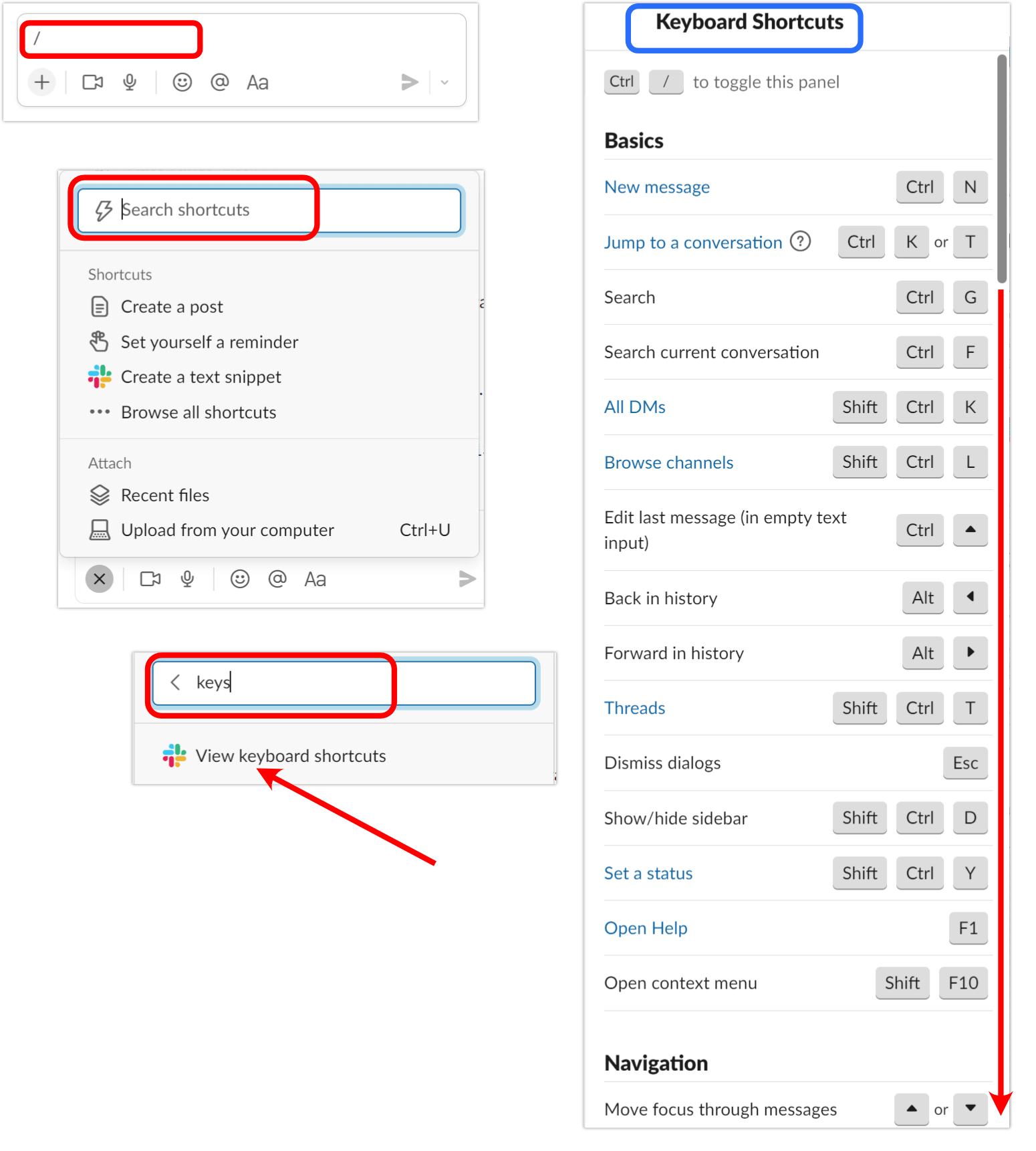 Keyboard shortcuts
