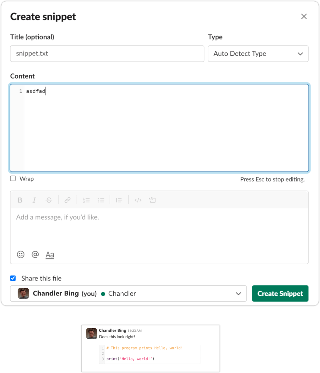 Code snippets