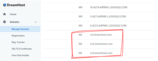 Bluehost DNS Nameserver records highlighted