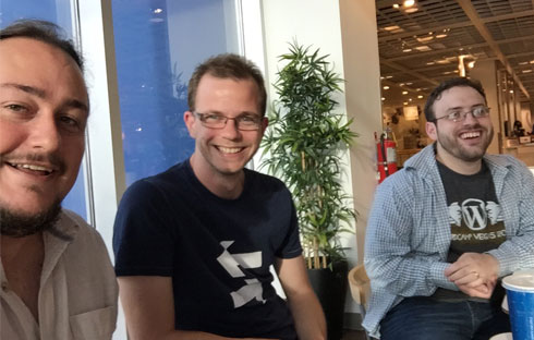 Me with contributor Richard Tape and CalderaWP developer Josh Pollock.