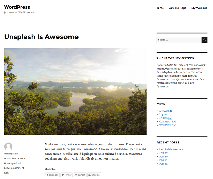 Twenty Sixteen - the new default WordPress theme