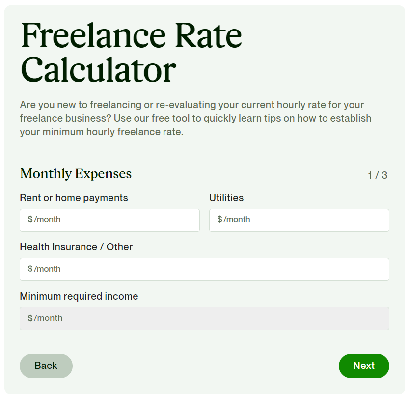 Freelance Rate Calculator - Upwork
