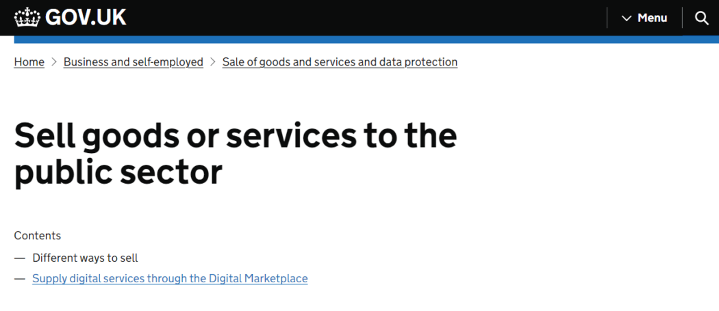 UK government procurement site.
