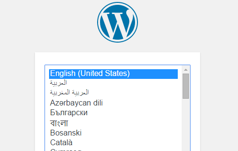 The language selection box.