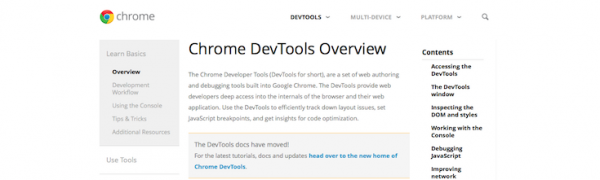 Chrome Developer Tools image