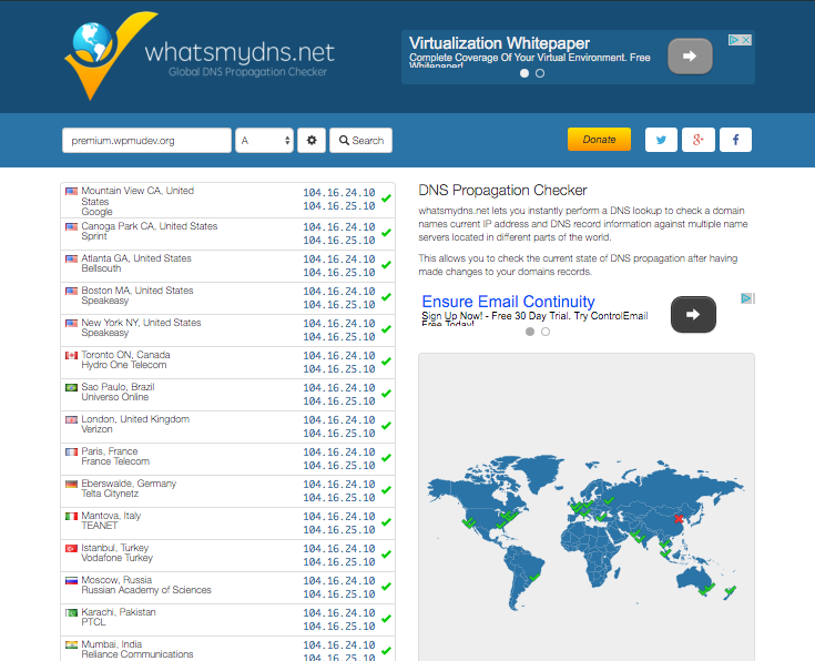 A domain checker will help you see your DNS changes working