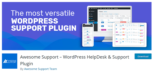 The Awesome Support plugin download screen on WordPress\.org