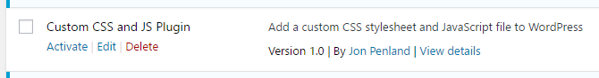 screenshot of plugin in wp dashboard