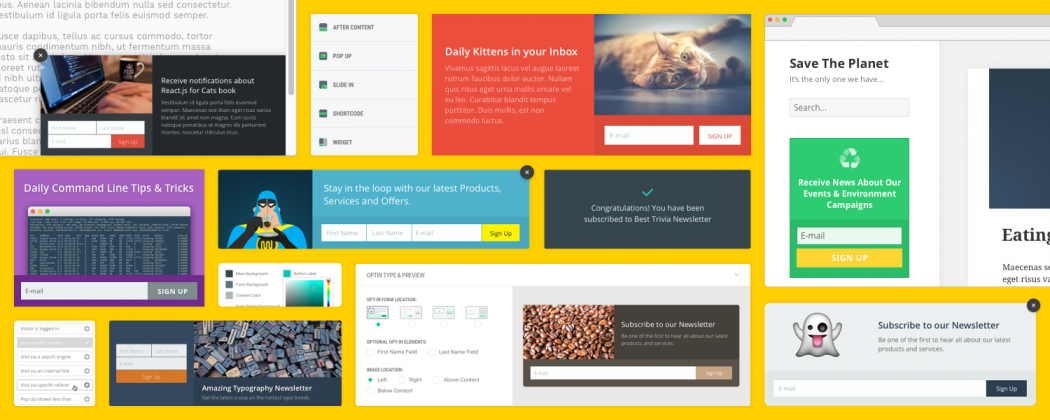 Create stunning opt-ins, pop-ups and slide-ins with Hustle.