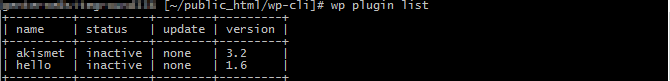 list of plugins generated by wp-cli