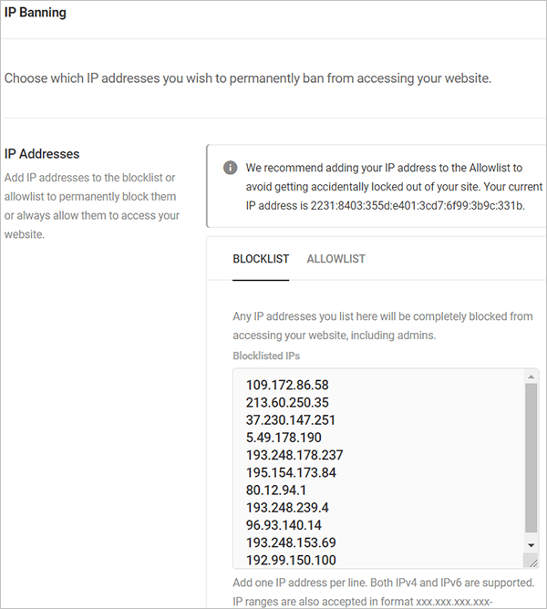 Defender Firewall IP banning