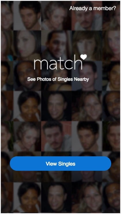 Match.com's CTA clearly wants you to click through to see who's single.
