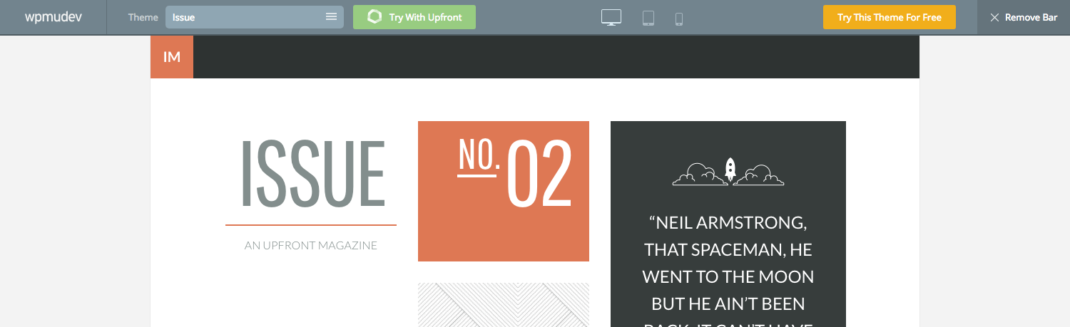 WPMU DEV's Issue theme - magazine style