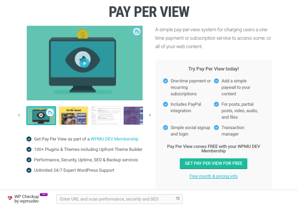 WPMU DEV Pay Per View plugin