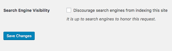 Reading settings in WordPress
