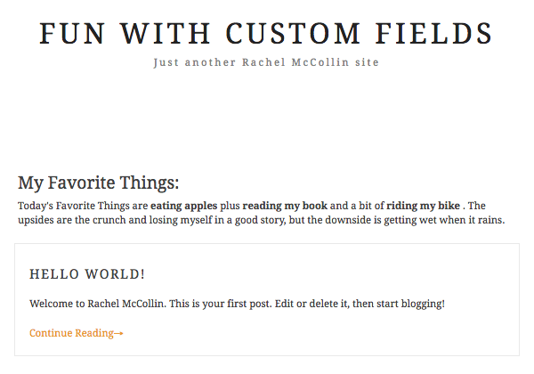 More Favourite things output in a paragraph