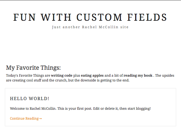 Favourite things output in a paragraph