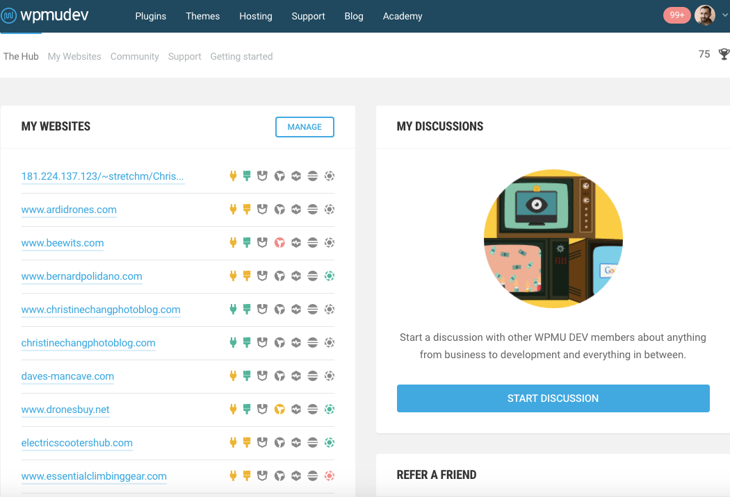 Managing WP installations through TheHub