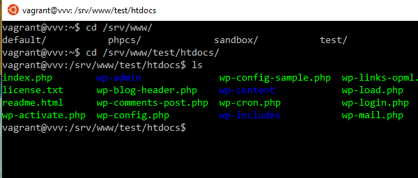 Navigate to WordPress install